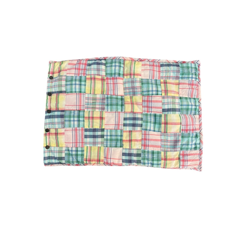 Lauren Ralph Lauren Madras Plaid Patchwork Quilted Standard Pillow Sham set of 2 - Picture 2 of 8